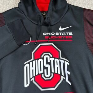 Nike Dri-Fit Men Large Ohio State Buckeyes On Field Fleece Pullover Hoodie *Read